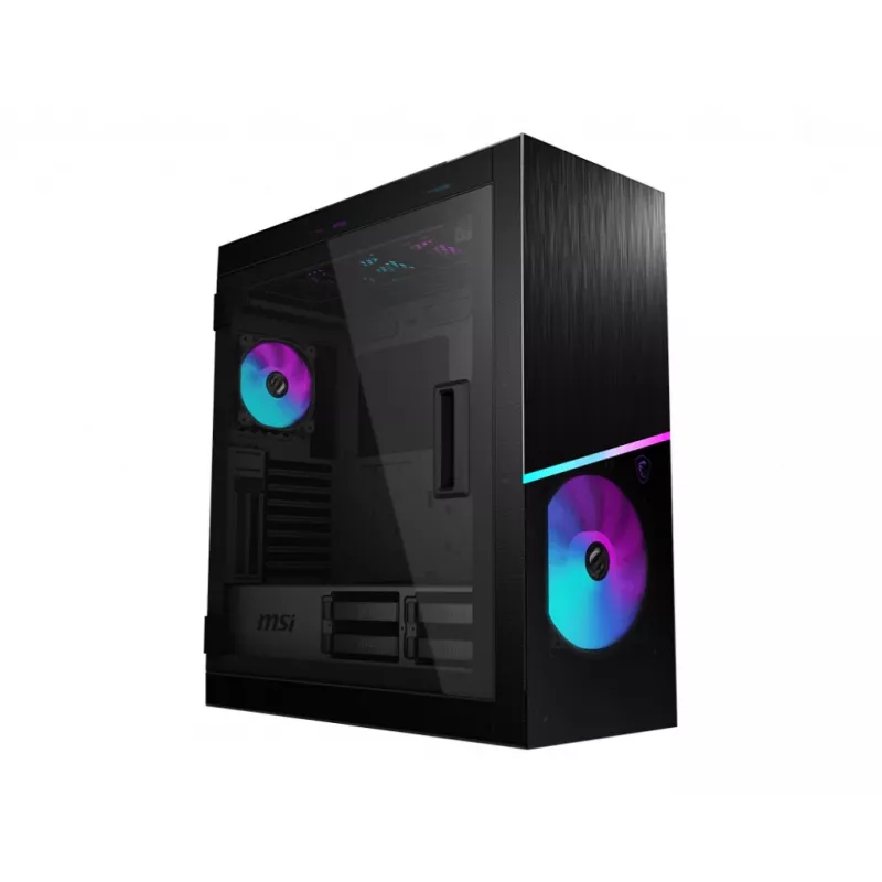 Caixa de computador gaming MSI MPG SEKIRA 500X Full Tower 'preta, 3x ventoinhas ARGB de 200mm + 1x 200mm + 1x120mm ARGB, Mystic Light Sync, hub ARGB de 8 canais, USB Type-C, painéis de vidro temperado, E-ATX, ATX, mATX, mini-ITX'
