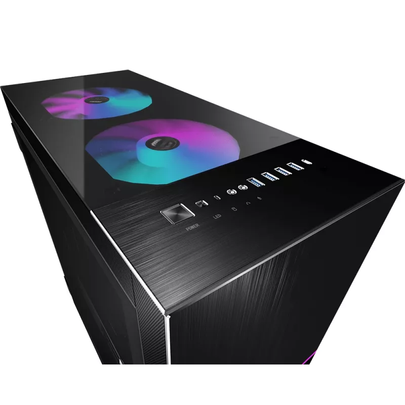 Caixa de computador gaming MSI MPG SEKIRA 500X Full Tower 'preta, 3x ventoinhas ARGB de 200mm + 1x 200mm + 1x120mm ARGB, Mystic Light Sync, hub ARGB de 8 canais, USB Type-C, painéis de vidro temperado, E-ATX, ATX, mATX, mini-ITX'