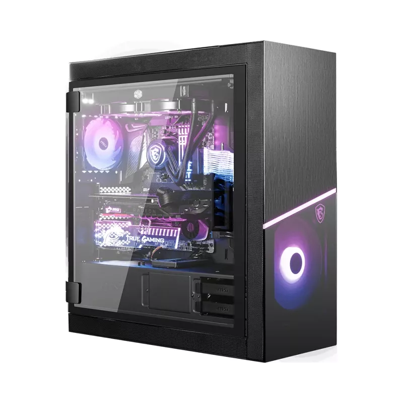 Caixa de computador gaming MSI MPG SEKIRA 500X Full Tower 'preta, 3x ventoinhas ARGB de 200mm + 1x 200mm + 1x120mm ARGB, Mystic Light Sync, hub ARGB de 8 canais, USB Type-C, painéis de vidro temperado, E-ATX, ATX, mATX, mini-ITX'