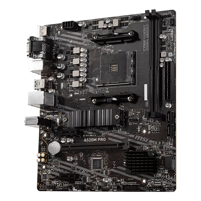 Placa-mãe MSI A520M PRO AMD A520 Socket AM4 micro ATX