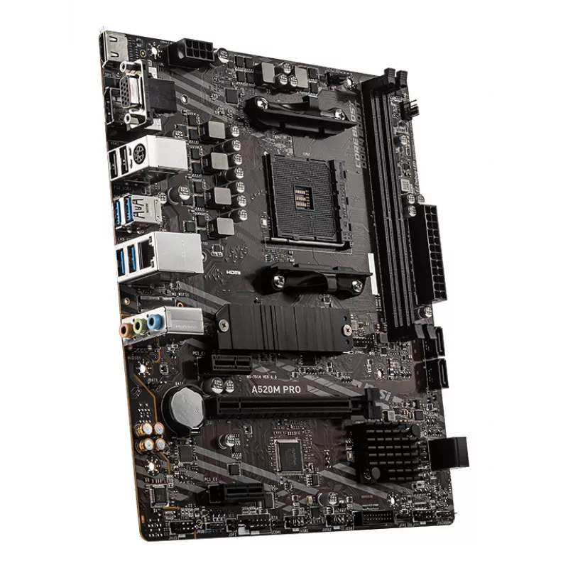 Placa-mãe MSI A520M PRO AMD A520 Socket AM4 micro ATX