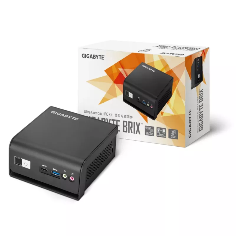 Gigabyte BRIX GB-BMCE-4500C (rev. 1.0) mini PC barebone, Intel Celeron N4500, DDR4 SO-DIMM, Wi-Fi 5, Bluetooth 4.2, GbE, sem ventoinha