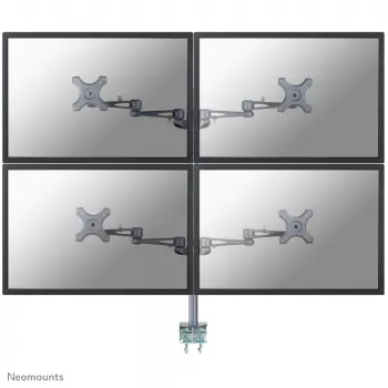 Suporte de monitor Neomounts FPMA-D935D4 10-27 polegadas, fixação por aperto, 6 kg, 25,4 cm (10 polegadas), 68,6 cm (27 polegadas), 100 x 100 mm, prateado