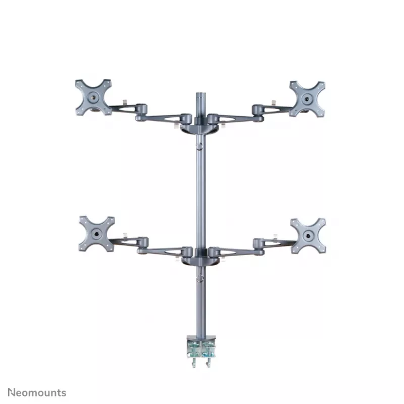 Suporte de monitor Neomounts FPMA-D935D4 10-27 polegadas, fixação por aperto, 6 kg, 25,4 cm (10 polegadas), 68,6 cm (27 polegadas), 100 x 100 mm, prateado