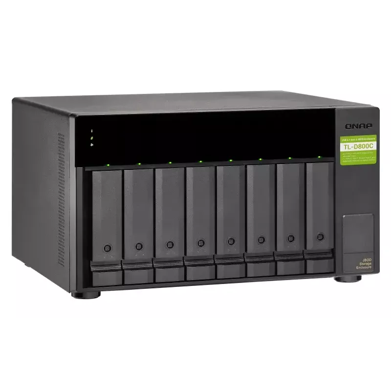 QNAP TL-D800C - Conjunto de discos - JBOD - 8 baías (SATA-600) - USB 3.2 Gen 2 (externo)