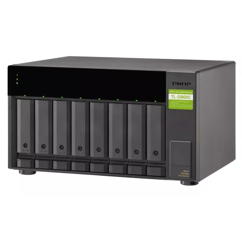 QNAP TL-D800C - Conjunto de discos - JBOD - 8 baías (SATA-600) - USB 3.2 Gen 2 (externo)