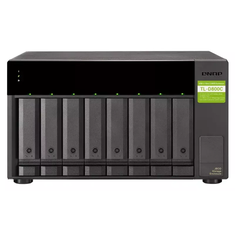QNAP TL-D800C - Conjunto de discos - JBOD - 8 baías (SATA-600) - USB 3.2 Gen 2 (externo)