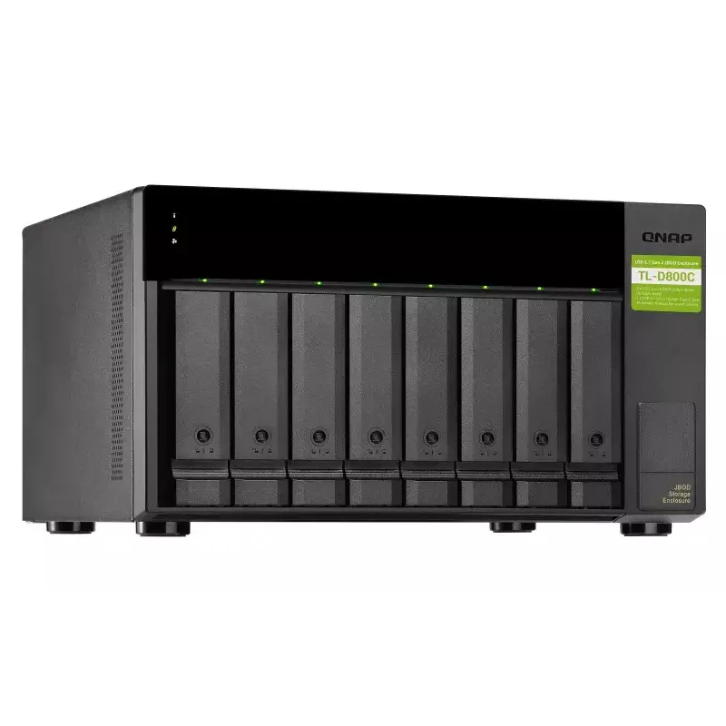 QNAP TL-D800C - Conjunto de discos - JBOD - 8 baías (SATA-600) - USB 3.2 Gen 2 (externo)