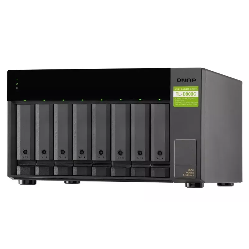 QNAP TL-D800C - Conjunto de discos - JBOD - 8 baías (SATA-600) - USB 3.2 Gen 2 (externo)