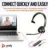 HP Poly Blackwire 3310 headset monaural com USB-C + adaptador USB-C/A