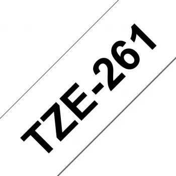 Fita de etiquetagem Brother TZE-261 Preto sobre Branco TZ