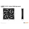 be quiet Light Wings 140mm ARGB PWM ventoinha High-Speed Preta pack de 3