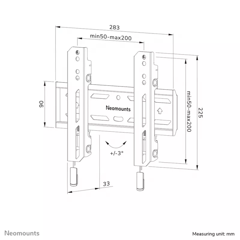 Neomounts WL30S-850BL12 suporte de parede para TV 24-65 polegadas - fixo - bloqueável - montagem rápida