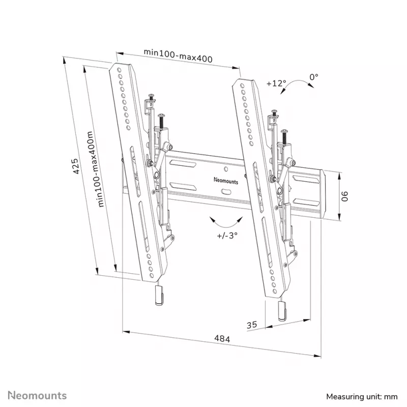 Suporte de parede para TV Neomounts WL35S-850BL14 Peso máx. 50 kg 32-75 polegadas