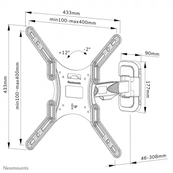 Neomounts WL40-540BL14 suporte de parede para TV 32-55 polegadas - totalmente móvel - montagem simples