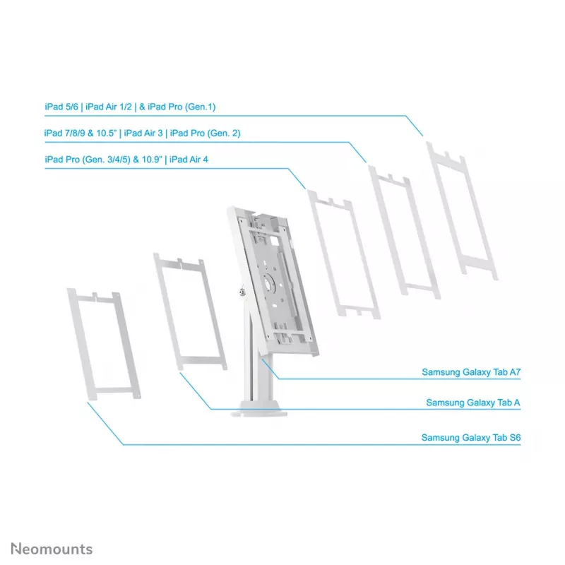 Neomounts DS15-640WH1 suporte para tablet de mesa 9,7-11 polegadas - bloqueável
