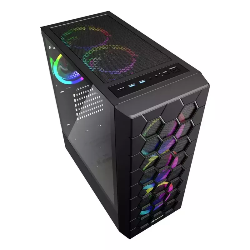 Caixa de PC Sharkoon RGB HEX Desktop Preta