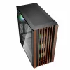 Caixa de PC Sharkoon REBEL C70G RGB Full Tower preta, madeira