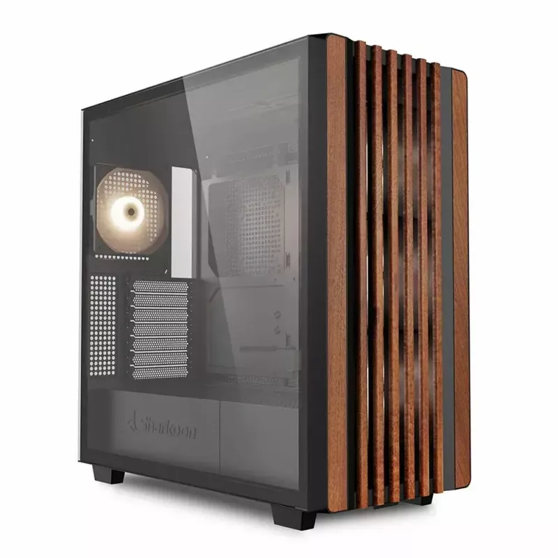 Caixa de PC Sharkoon REBEL C70G RGB Full Tower preta, madeira
