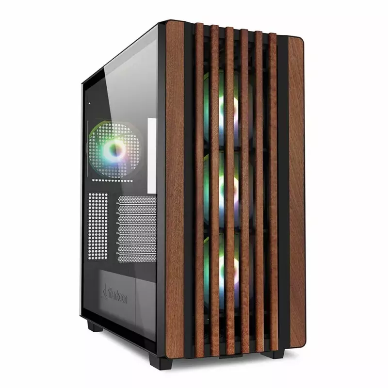 Caixa de PC Sharkoon REBEL C70G RGB Full Tower preta, madeira