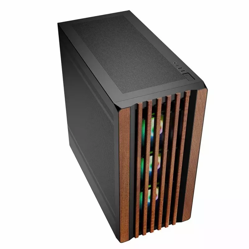Caixa de PC Sharkoon REBEL C70M RGB Full Tower preta, madeira