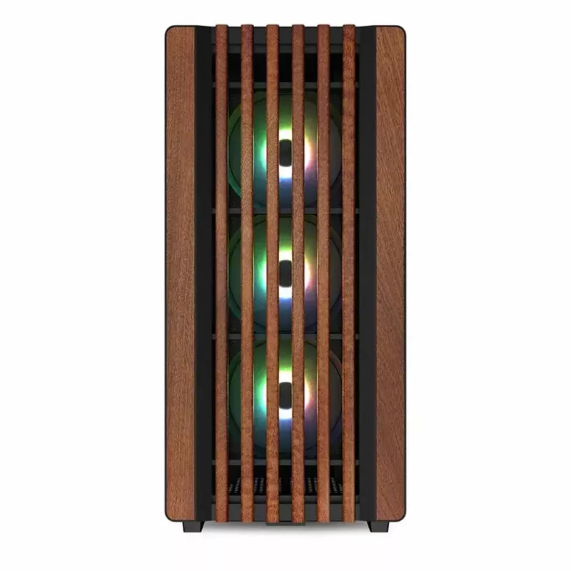 Caixa de PC Sharkoon REBEL C70M RGB Full Tower preta, madeira