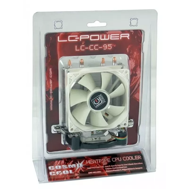 Dissipador LC-Power LC-CC-95 para CPU 9.2 cm Prateado Branco