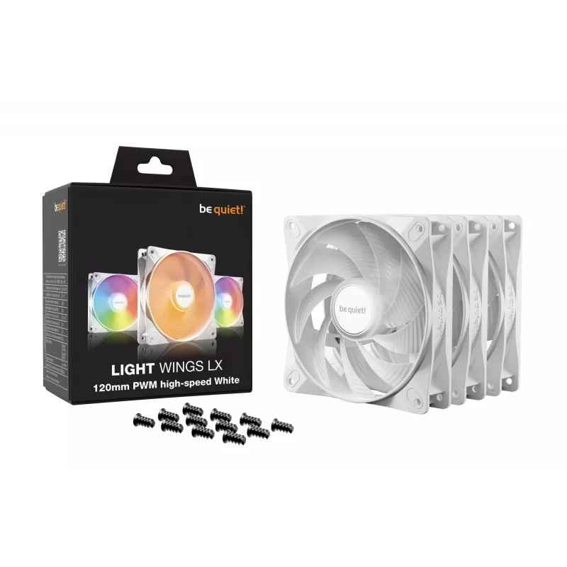 be quiet! LIGHT WINGS LX 120mm PWM High Speed Pack de 3 Branco