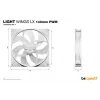 bequiet! LIGHT WINGS LX 140mm PWM Pack de 3 Branco — Ventoinha 140×25 mm, 1200 rpm, 95 m³/h, LEDs RGB
