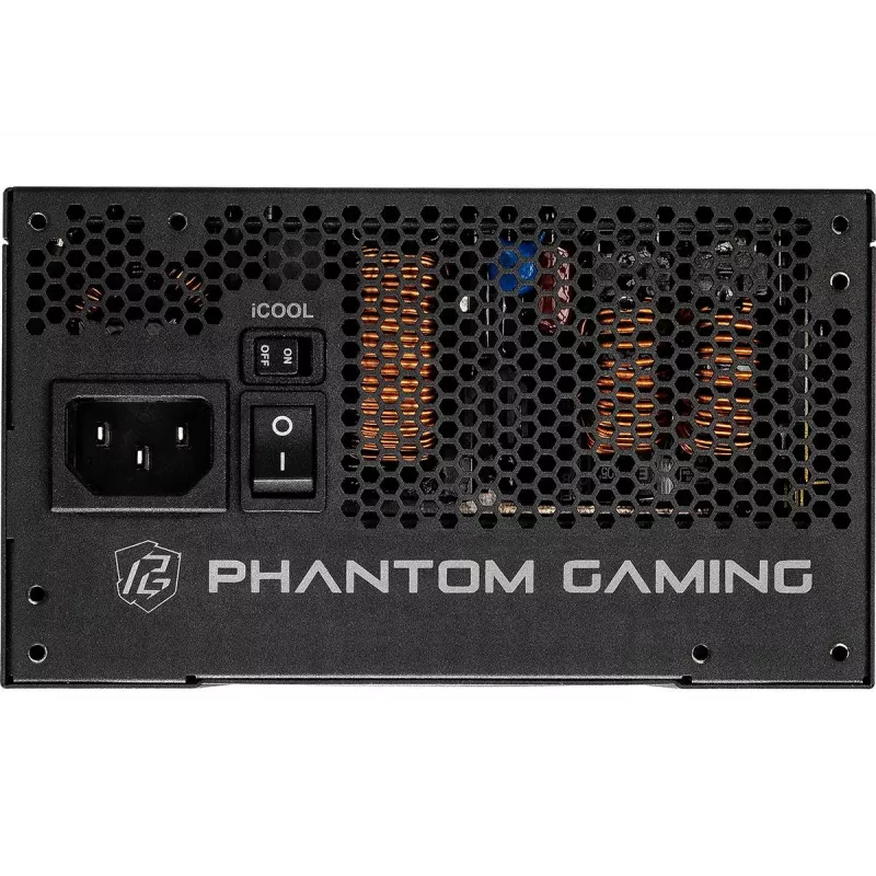 Fonte de alimentação ASRock Phantom Gaming PG-1000G 750 W, ATX 20+4 Pin, 80 PLUS Gold, ventoinha de 135 mm, totalmente modular, preto