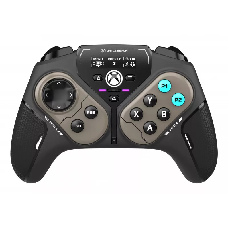 Comando de jogos inteligente sem fios Turtle Beach Stealth Pivot com módulos rotativos, painel de visualização, sticks de efeito Hall, botões reconfiguráveis para PC Windows, Xbox Series X|S e Xbox One