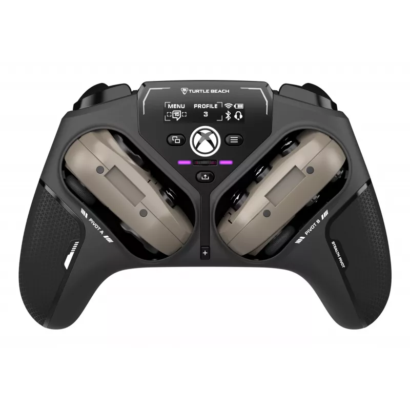 Comando de jogos inteligente sem fios Turtle Beach Stealth Pivot com módulos rotativos, painel de visualização, sticks de efeito Hall, botões reconfiguráveis para PC Windows, Xbox Series X|S e Xbox One