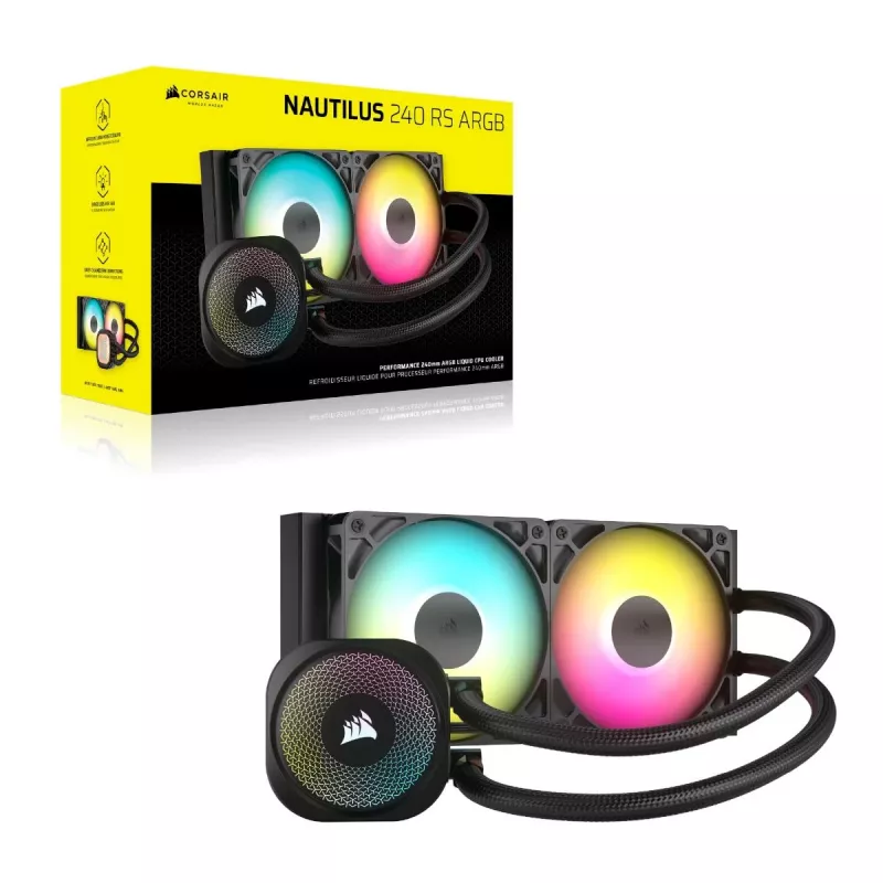 Refrigerador líquido tudo-em-um CORSAIR Nautilus 240 Rs ArGB preto