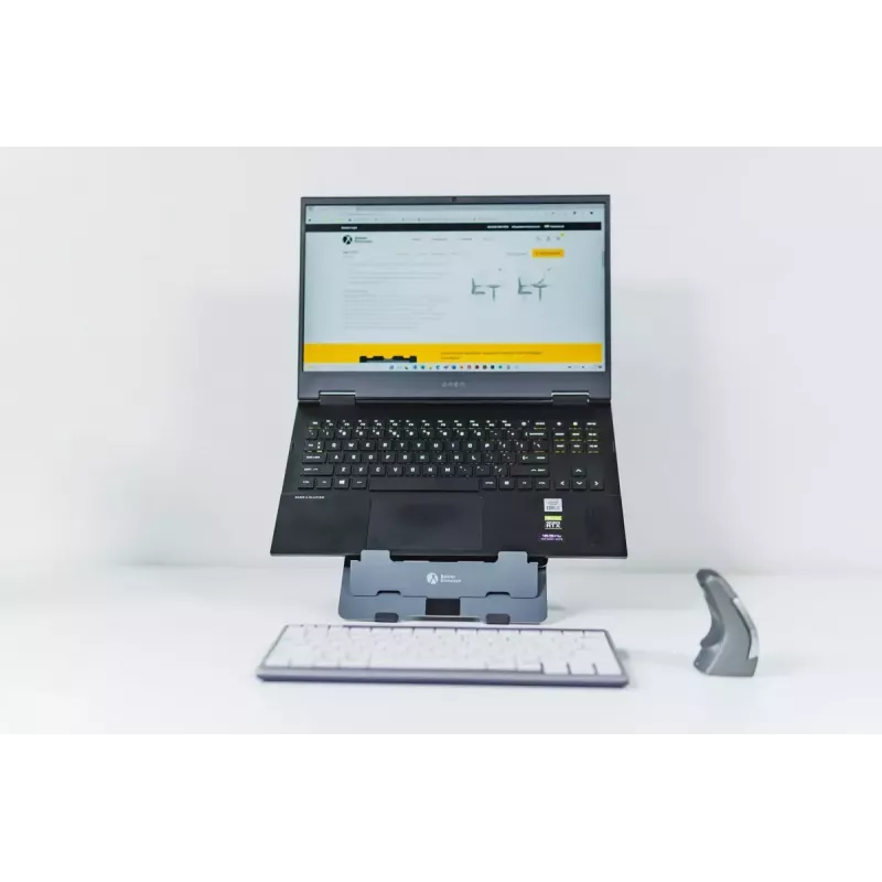 Suporte para portátil BakkerElkhuizen FlexTop 170 preto cinzento-escuro alumínio borracha aço