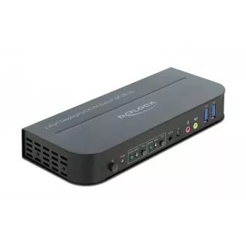 Comutador KVM DELOCK DisplayPort 1.4 8K 30Hz USB 3.0 + Áudio