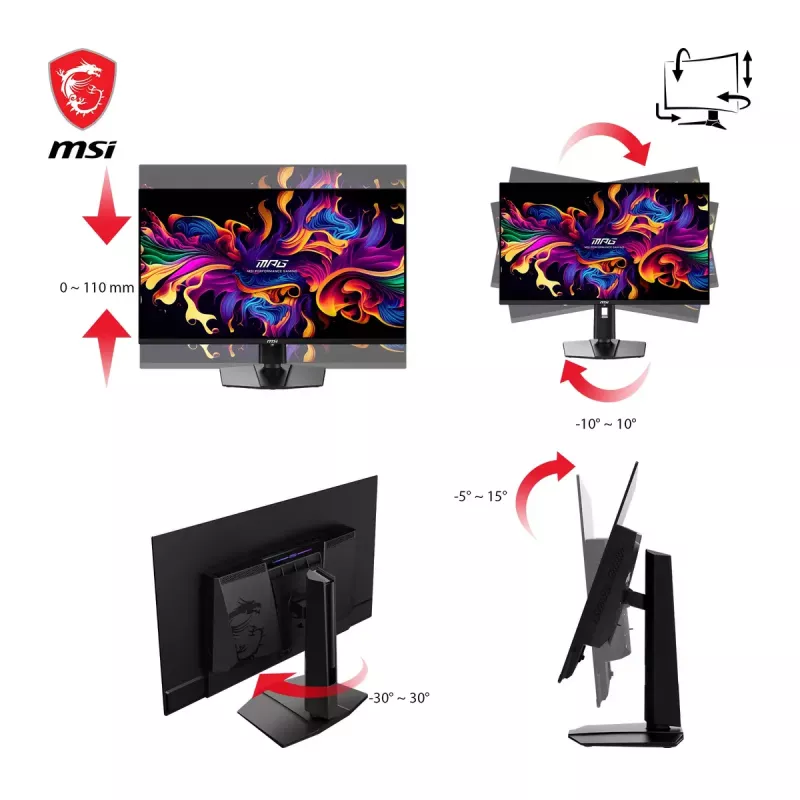 Monitor de computador MSI MPG 321URXDE QD-OLED 80 cm (31,5 polegadas) 3840 x 2160 píxeis 4K Ultra HD preto