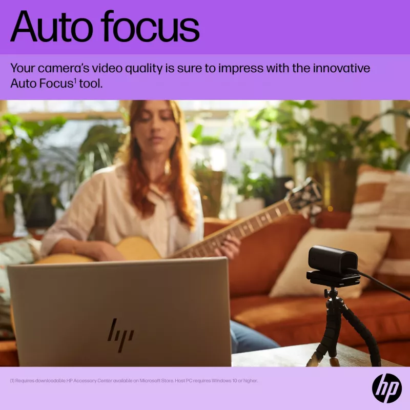 Webcam HP 965 4K Streaming, 8 MP, 3840 x 2160 píxeis, Full HD, 60 fps, 1280x720@30fps, 1280x720@60fps, 1920x1080@30fps, 1920x1080@60fps, 3840x2160@30fps, USB