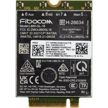 HP XMM 7560 R+ LTE-Advanced Pro WWAN, China, Empresarial, -20 - 65 °C, -40 - 85 °C, Windows 10, Windows 11, 42 mm