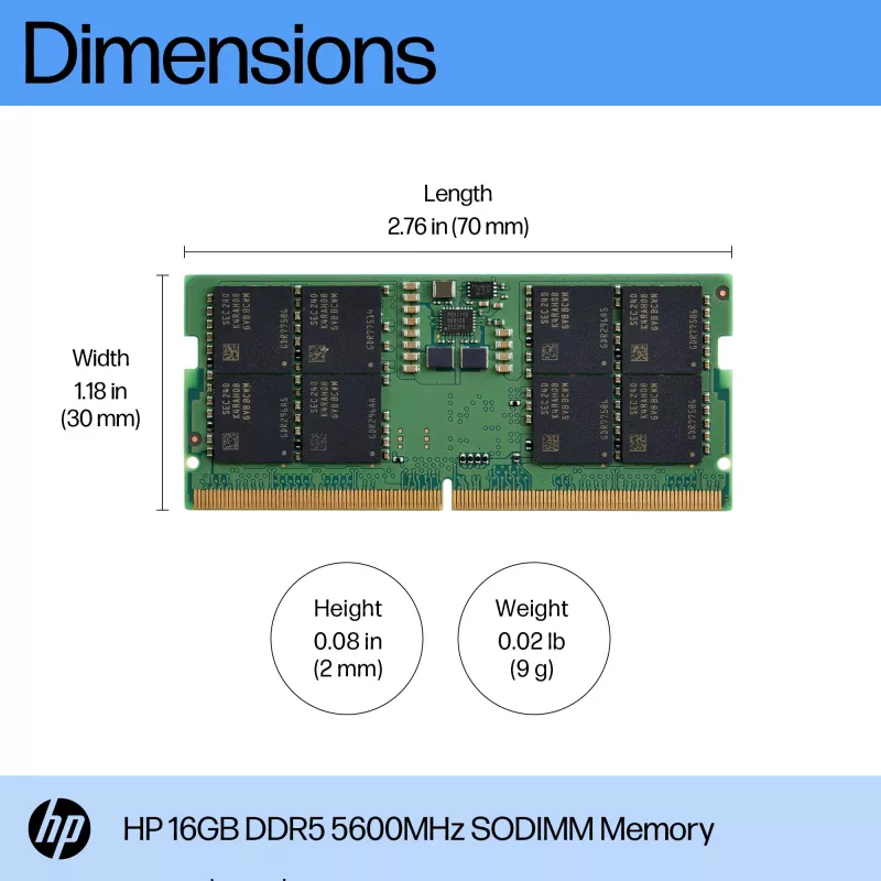 Módulo de memória HP 16GB DDR5 5600 SODIMM 1 x 16 GB 5600 MHz