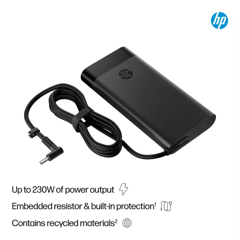 Transformador CA HP Smart de 230 W (AQ9X8AA) para portátil, para interior, entrada de 115 V, 4,5 mm, ficha UE, preto