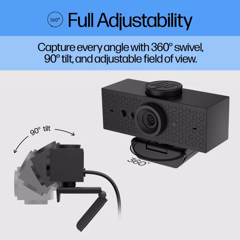 Webcam HP 620 FHD, 4 MP, 1920 x 1080 píxeis, Full HD, 60 fps, 720p, 1080p, 5x