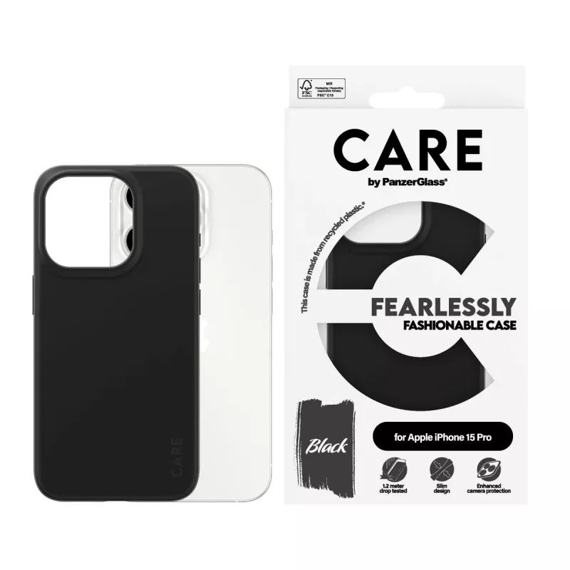 PanzerGlass CARE™ by ® Capa preta iPhone 15 Pro