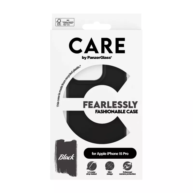 PanzerGlass CARE™ by ® Capa preta iPhone 15 Pro