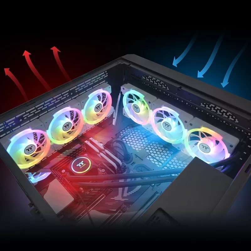 THERMALTAKE Ventoinha de Refrigeração para PC - SWAFAN EX12 ARGB Sync TT Premium Edition - 12 cm - Branco - Pack de 3