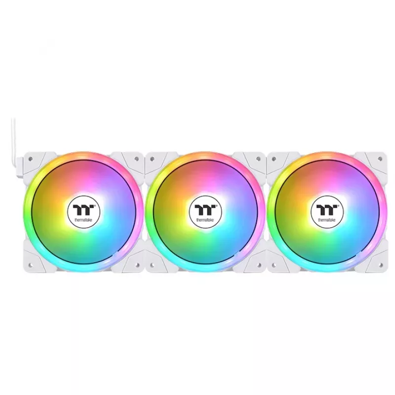 THERMALTAKE Ventoinha de Refrigeração para PC - SWAFAN EX12 ARGB Sync TT Premium Edition - 12 cm - Branco - Pack de 3