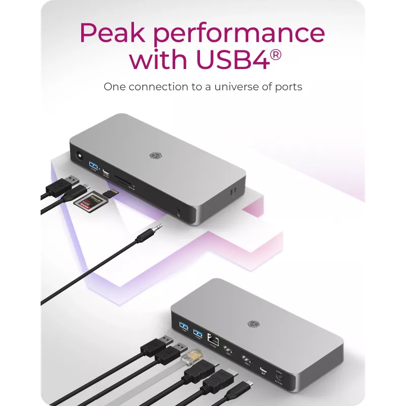 ICY BOX 10-in-1 USB4 Type-C Docking Station com saída de vídeo dupla