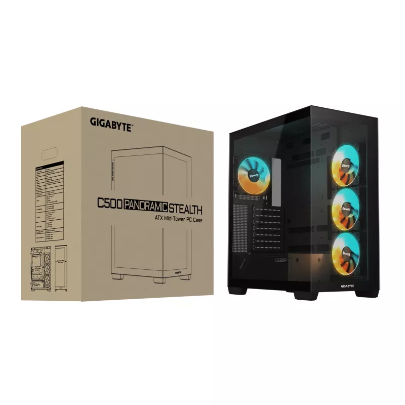 GIGABYTE C500 PANORAMIC STEALTH Midi Tower preto
