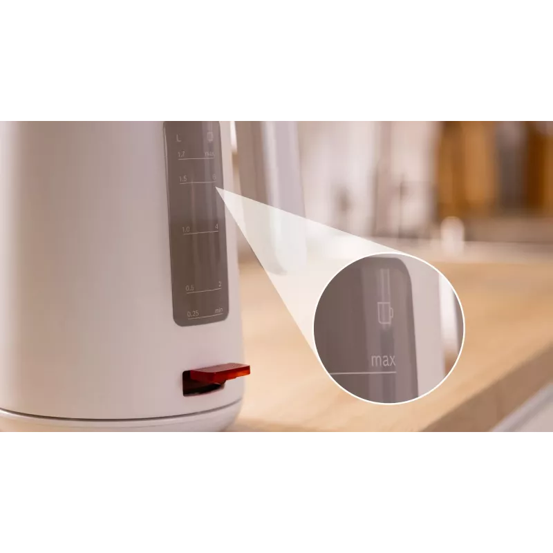 Chaleira Bosch TWK2M161, 1,7 l, 2400 W, branco, corpo em plástico, base 360°