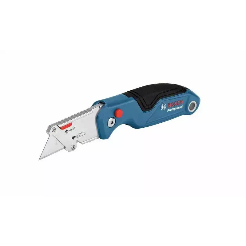 Faca universal Bosch 1 600 A02 7M4 azul, faca dobrável em aço inoxidável
