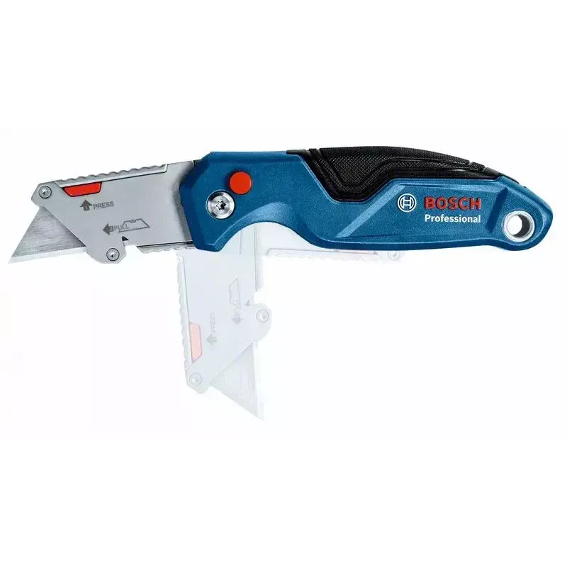 Faca universal Bosch 1 600 A02 7M4 azul, faca dobrável em aço inoxidável